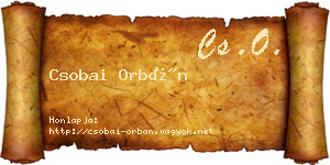Csobai Orbán névjegykártya
